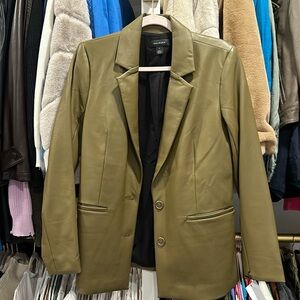 NWT Halogen faux leather blazer